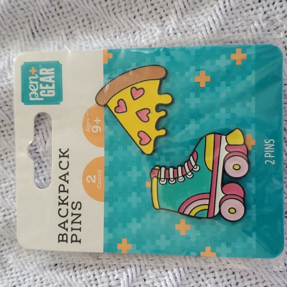 Pizza slice & skate pin set